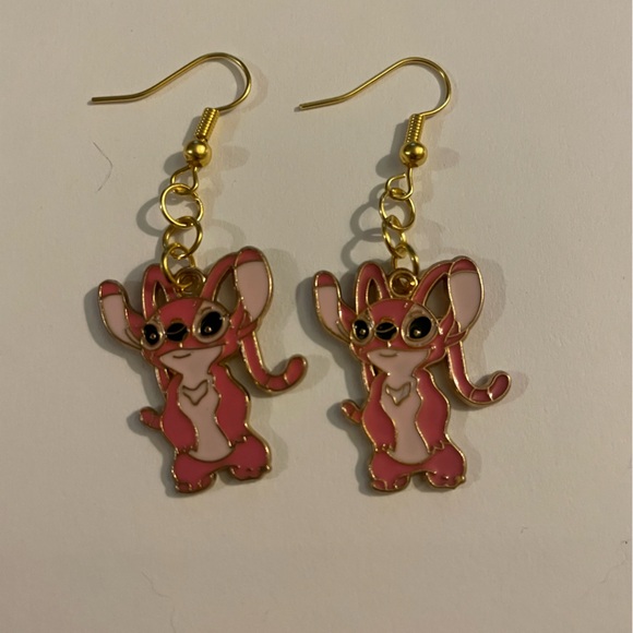 Cute Pink Angel Character Earrings - Picture 1 of 1
